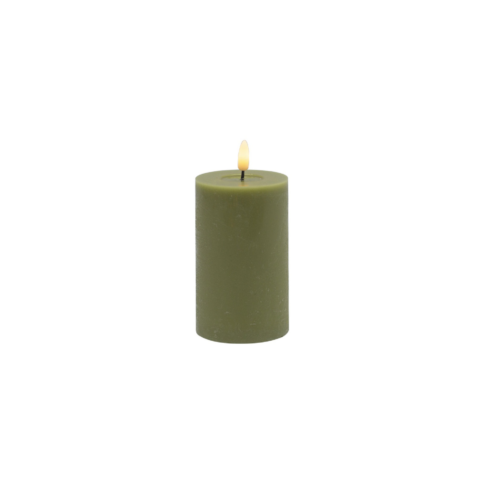 Small Flameless Pillar Candle, Green