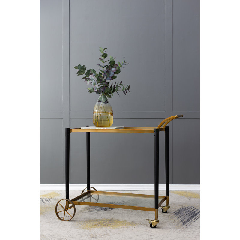 Gaddy Solid Wood Bar Cart
