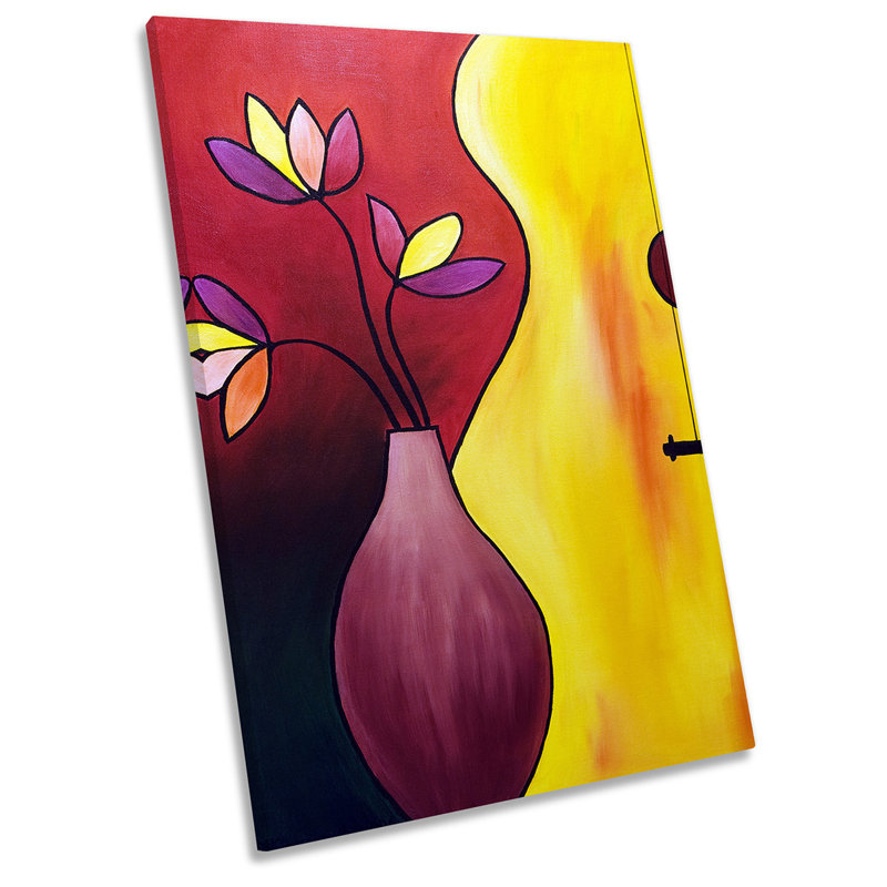 Guitar Floral Still Life - Wrapped Canvas Painting, 45.7cm H x 30.5cm W x 2cm D