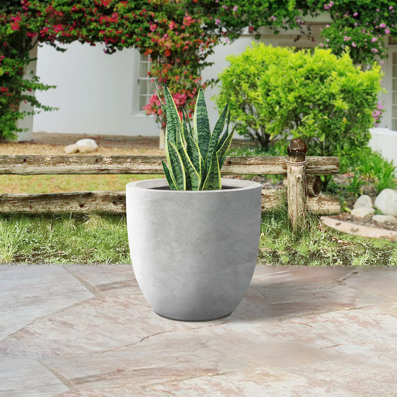 Pot à fleurs en béton Karola, 12,5 x 13,3 x 13,3, Béton brut