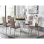 Eubanks 6 Grey Dining Table & 6 Grey Gold Leg Chairs-2095718156-2110920497