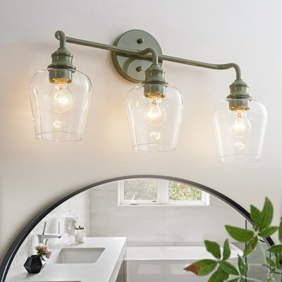 Albern 3 - Light Dimmable Modern Mint Green Bathroom Vanity Light for Bathroom