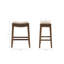 Tabouret de comptoir intriguant avec siège en bouleau et garniture cloutée en cuivre