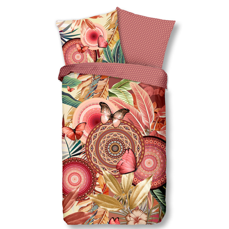 Dbo 200x200+2-80x80 Hip Katoen-satijn No.7158 Multi, 155cm x 220cm Duvet Cover + 1 pillowcases 80 x 80