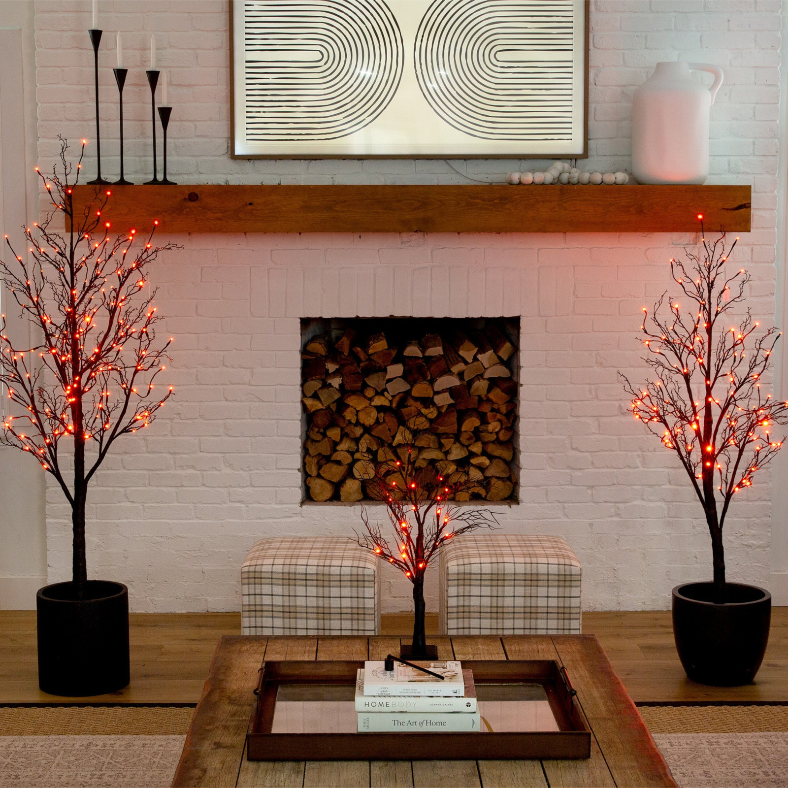 72" Pre-Lit Twig Tree with Base Included