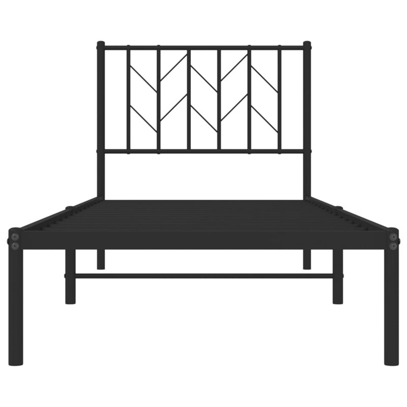 Metal Bed, Black, 80 x 200 cm
