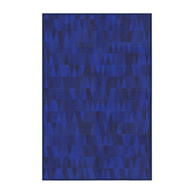 Tapis bleu tissé à la machine