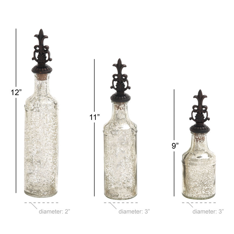 Ensemble de 3 bouteilles décoratives Merigu