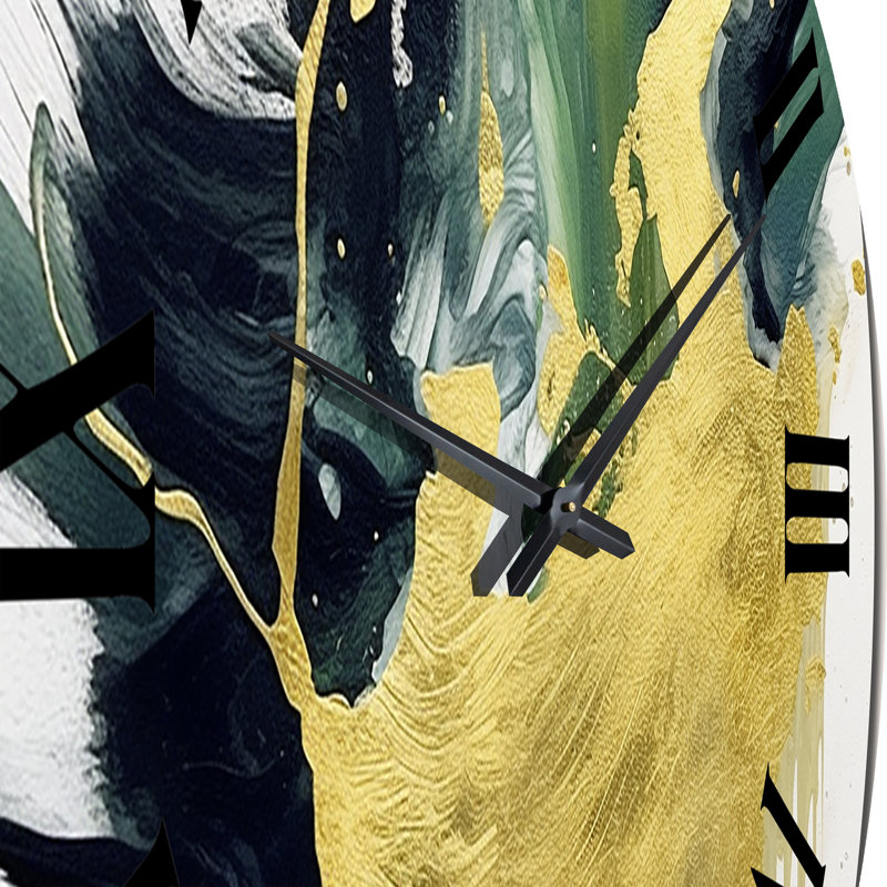 Horloge murale verte et jaune, Grand