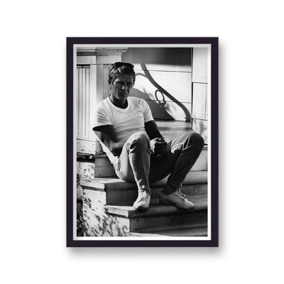 Steve Mc Queen Relaxing Off Screen Jeans & Sneakers - Single Picture Frame Print