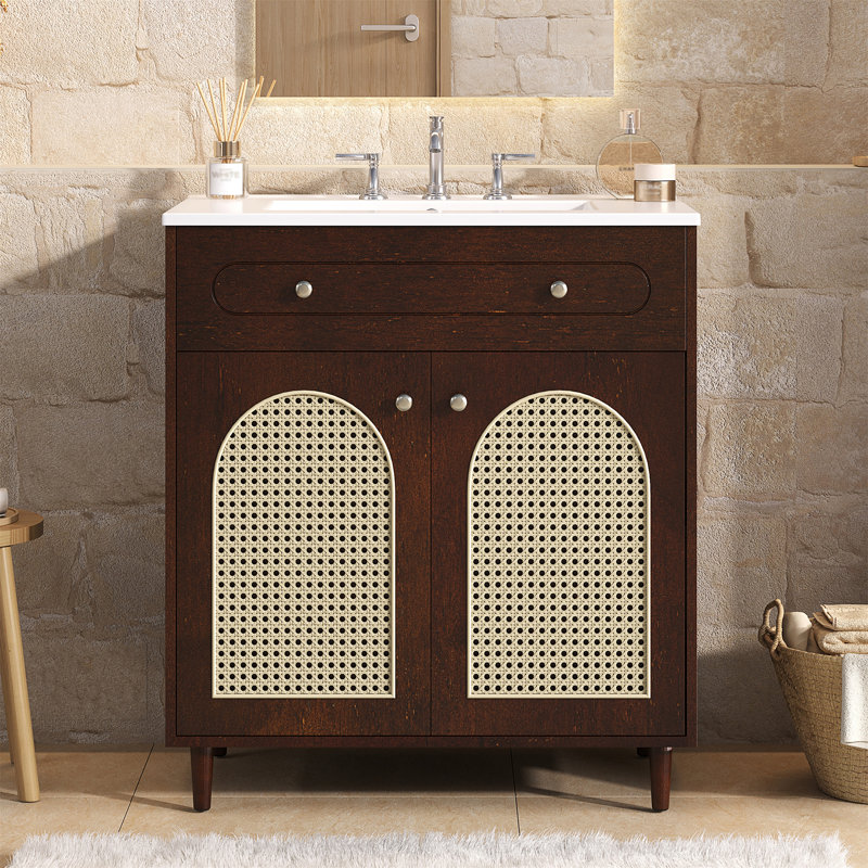 30" Bathroom Vanity With Ceramic Sink