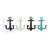 Yurig Metal Single Hanger Anchor Multi Colored Wall Hook Set