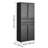 Metal Storage Cabinet, 180 lbs Shelf Load Capacity, 70.87" Tall Garage Tool Storage Cabinet with 4 Locking Doors and Adjustable Shelves, 2 Drawers, for Garage, Home, Office, Utility Room, Black