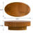43.5" Oval Wooden Coffee Table With Handcrafted Relief | Sturdy Pedestal Base, Olive-Shaped Design For Living Room-1350738415-1358443669