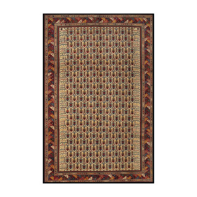 Tapis contemporain brun / rouge / beige