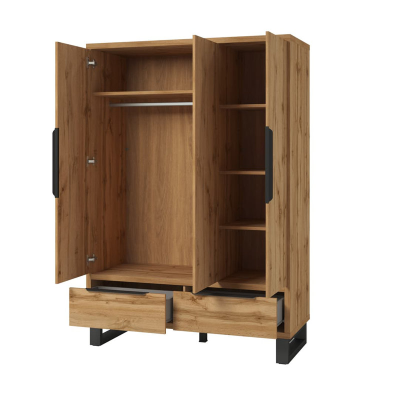 Alexandria 3 Door Manufactured Wood Wardrobe