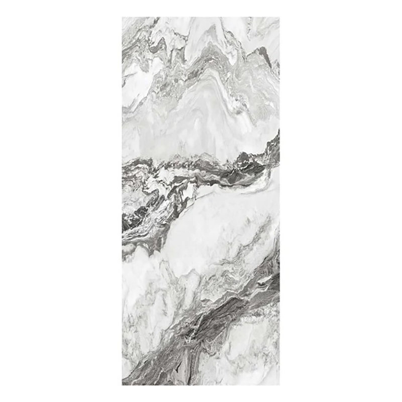 Panneaux muraux effet marbre Avalanche, mat, Noir blanc