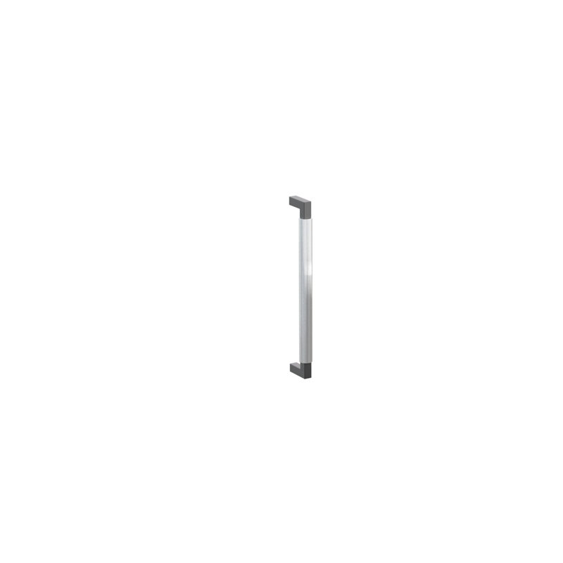 Poignée électroménager Emtek dos à dos 12 po L-Square, Noir mat / chrome poli