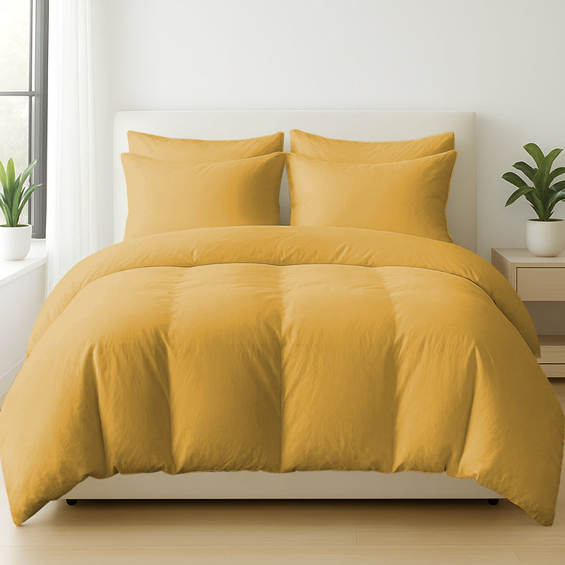 Hotel Collection Egyptian Cotton Duvet Cover Set – 100% Premium Natural Cotton, Lightweight & Breathable with Zipper Closure