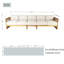 Canapé modulaire d'extérieur en bois d'acacia avec coussins crème Guzal