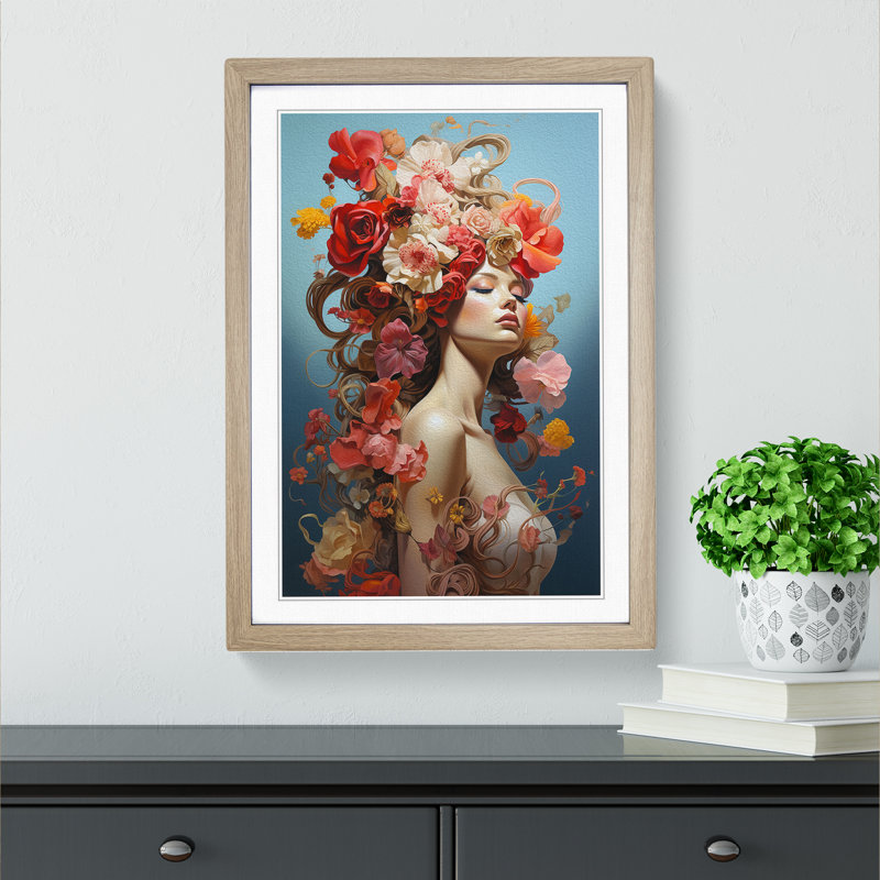 Single Picture Frame Print on Wood, Oak Framed, 64cm H x 46cm W