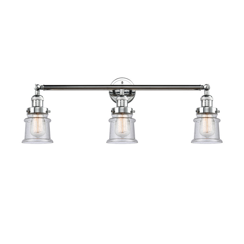 Éclairage pour meuble-lavabo à 3 lumières à intensité variable Alvi, Grainé, Chrome poli