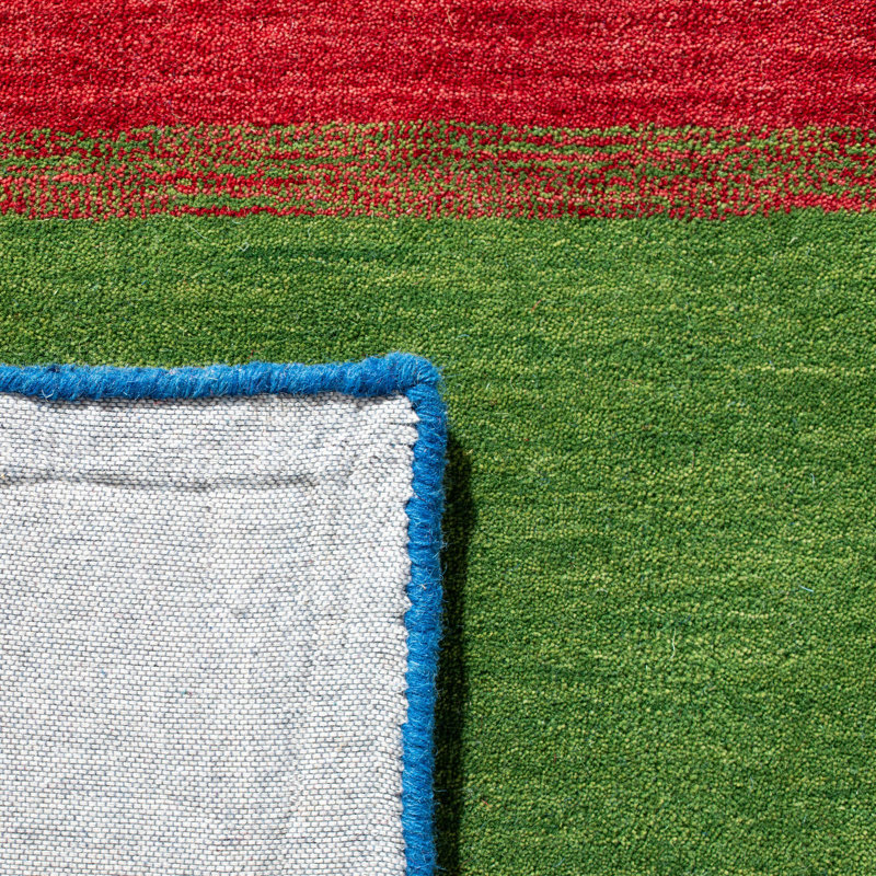 Tapis bleu / rouge / vert en laine Adione, Rectangle de 5 pi x 8 pi