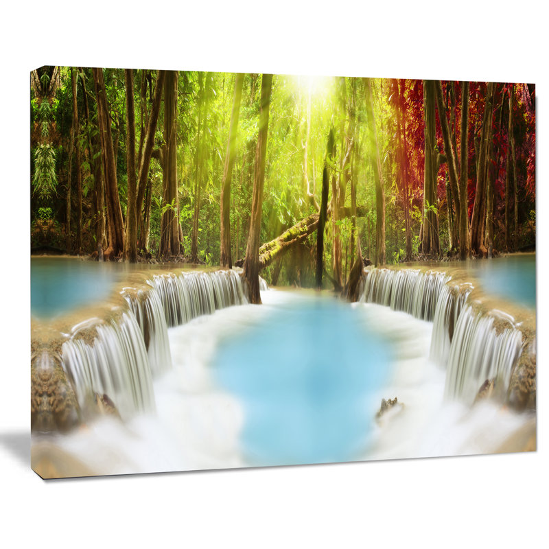 Huai Mae Kamin Waterfall - Reproduction de photo sur toile tendue, H 30 po x l 60 po