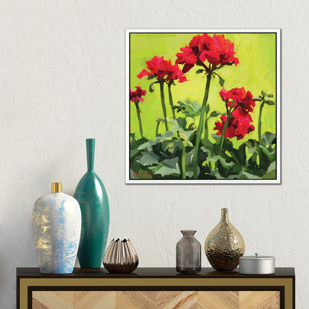 Geranium Love von Teddi Parker - Galerie-verpackte Leinwand Giclée auf Leinwand