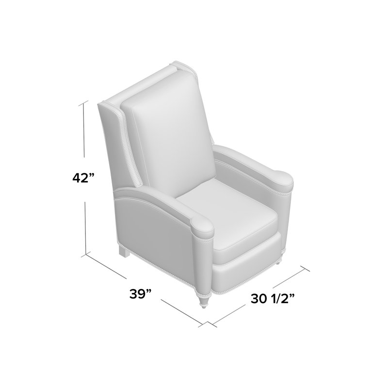 Mayes Recliner, French Natural, Aline Fumo Genuine Leather, New Classiques