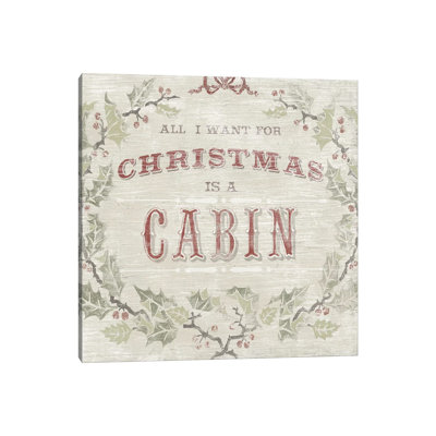 Cabin Christmas IV by June Erica Vess - Wrapped Canvas Painting