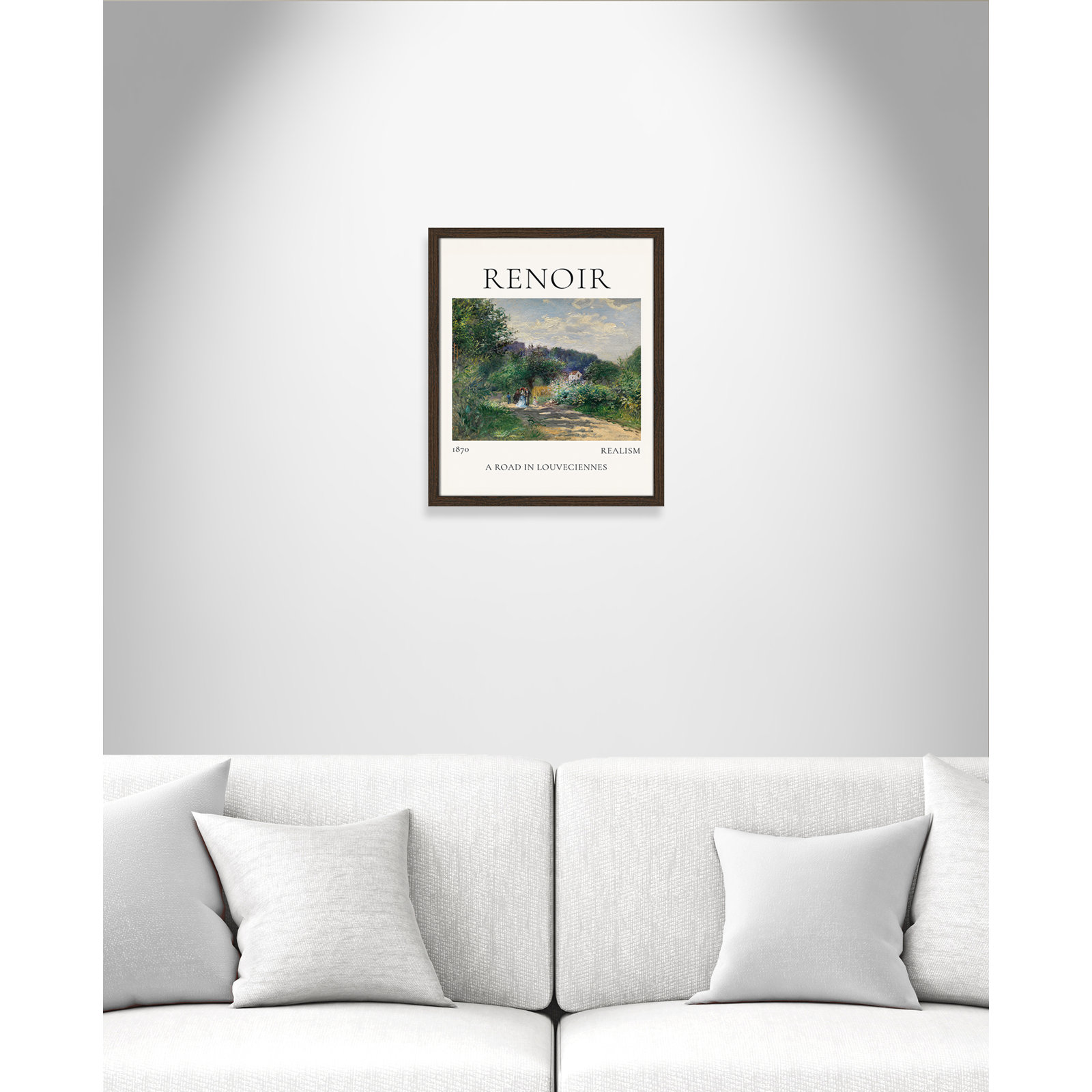 Rocchetto "A Road in Louveciennes" Print, Walnut Single Picture Frame, No, 19" H x 16" W x 0.75" D