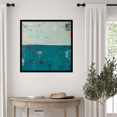 «Blue Bay Hideaway» par Mauro, reproduction d'art encadrée sur bois