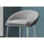De 2 tabourets de bar modernes, base en métal, housse en tissu gris, style élégant