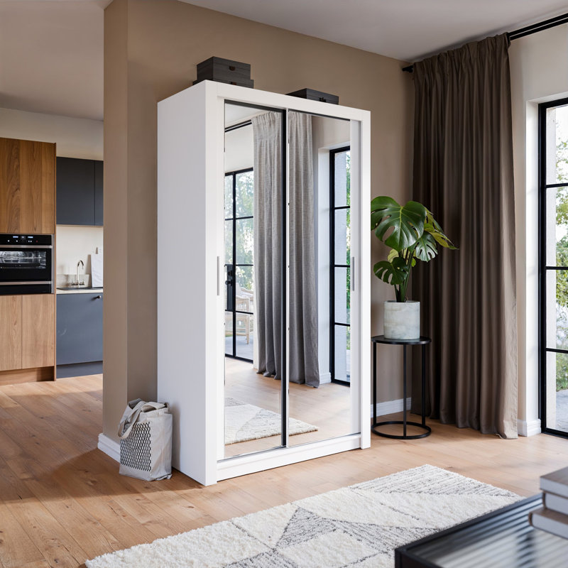 Alahna 2 Door Manufactured Wood Wardrobe, Elegant White