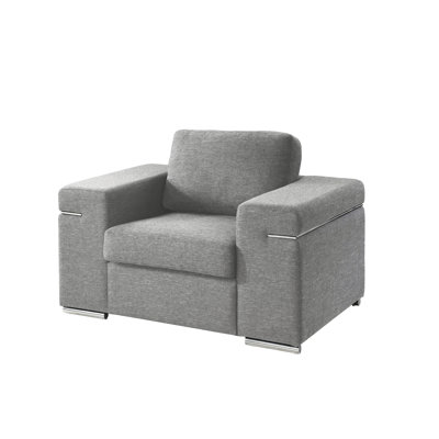 Woven Arm Chair In Gray, Hardwood, 77 Lb Package Weight Removable Back Cushion Chair, Hardwood