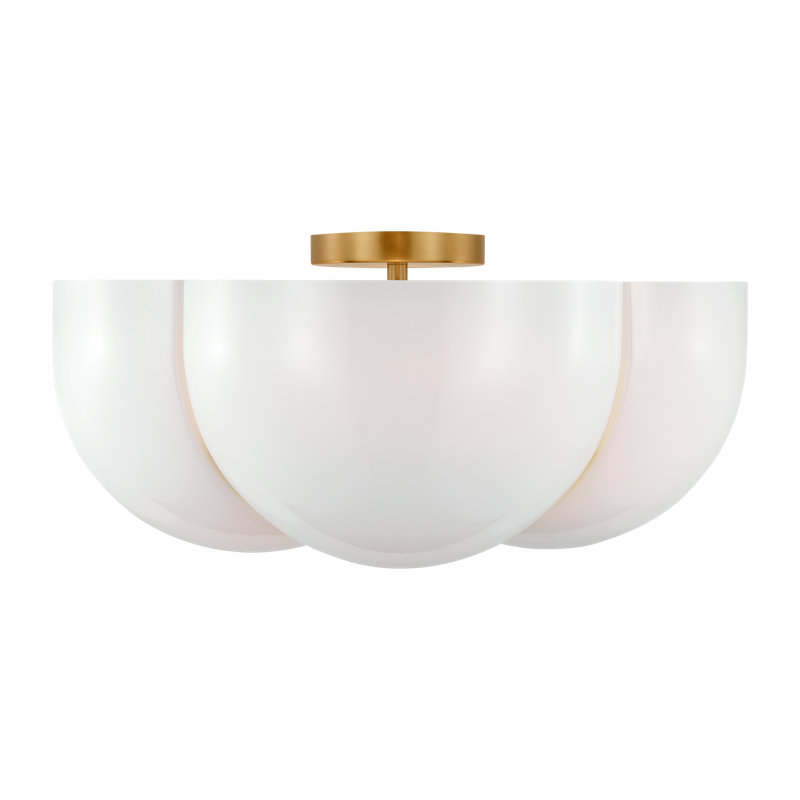 Cheverny 4 - Light Semi Flush Mount, Burnished Brass