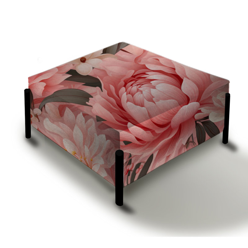 Grand repose-pieds carré floral Julieta