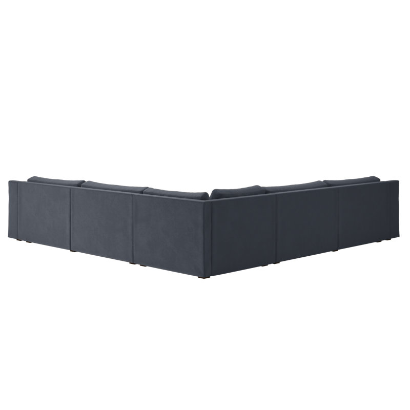 Elevate 126" Corner Sectional, Ash Recycled Velvet