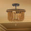Walley 2-Light 32cm Wood Bead Semi Flush Mount Light-370871225