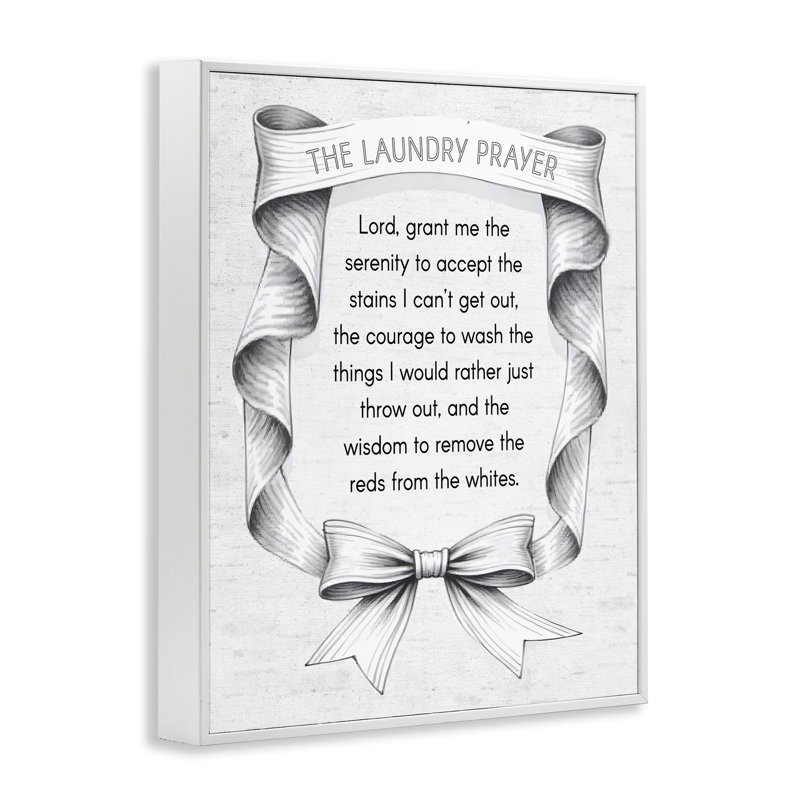 «Vintage Ribbon Laundry Prayer», giclée encadrée par Designed, H 14 po x l 11 po