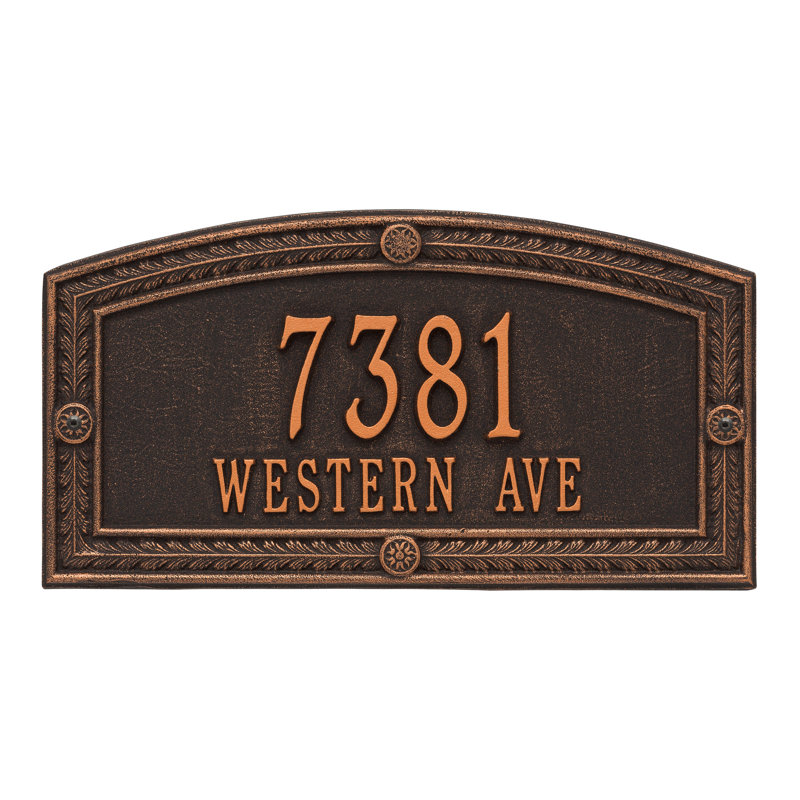 Hamilton Personalized Standard 2-Line Wall Address Plaque, Oil Rubbed Bronze, Yes