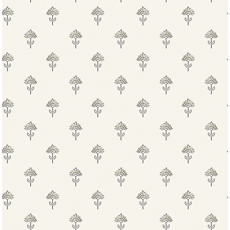 Papier peint floral Surdiva, Ivoire ivoire