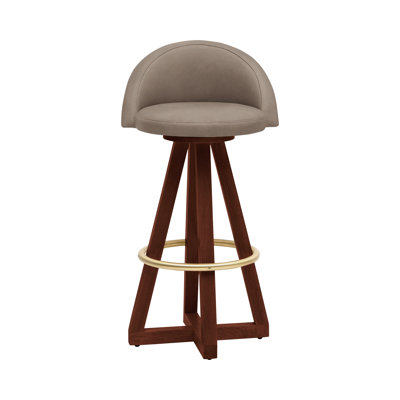 X3 Swivel Upholstered Bar Stool with Solid Wood Frame
