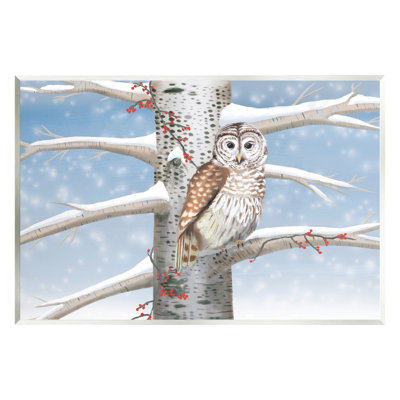 «Snowy Birch Tree Owl» par Caro Windmuller, impression