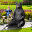 Statue ours noir assis-zerk géant