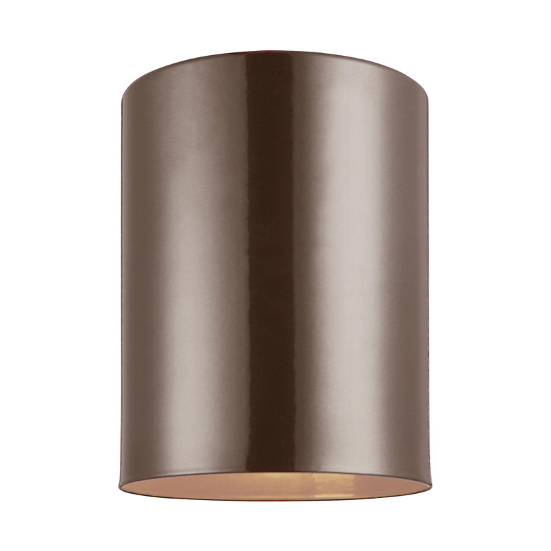 Cylinders 1 - Light Outdoor Flush Mount, Bronze, No, 9" H x 6" W x 8.75" D