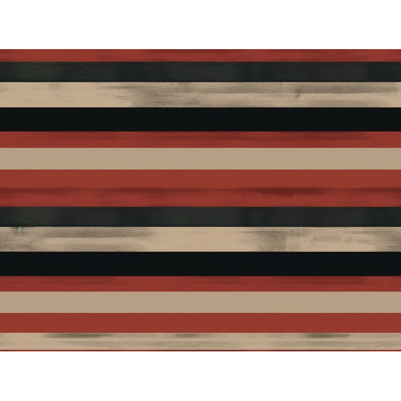 Horizontal Stripes Machine Printed Duvet Cover, Twin Duvet Cover, Black/Red