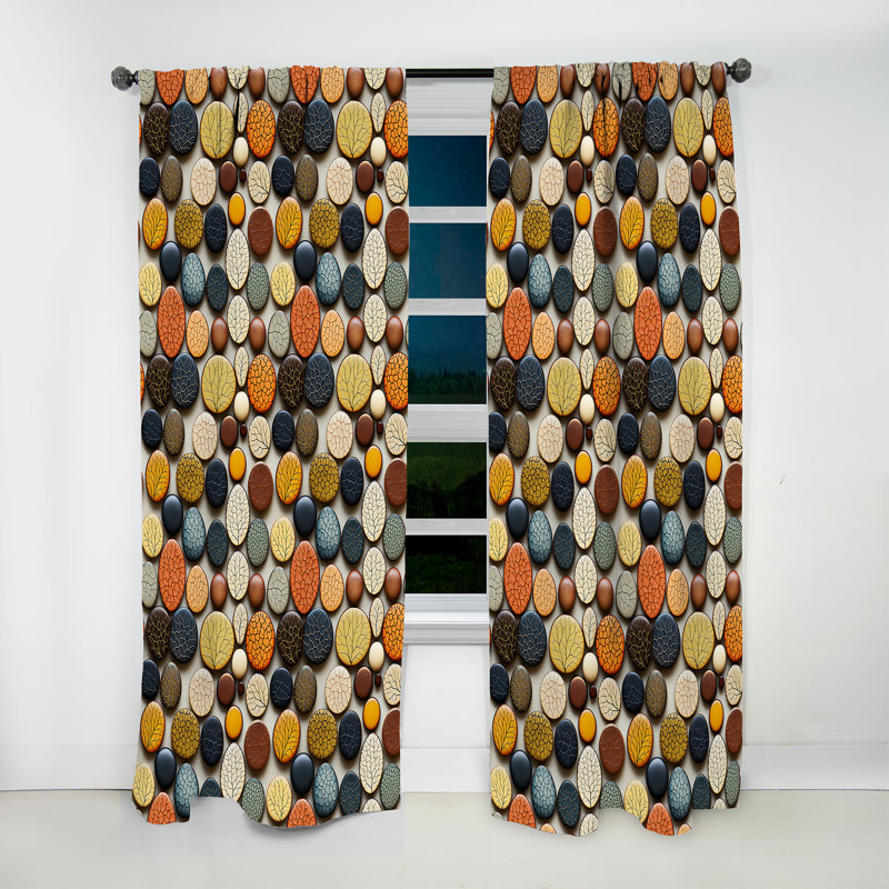 Boho Pottery Motifs I - Rideau abstrait Boho - Rideau abstrait obscurcissant - 1 panneau, L 52 po x L 84 po