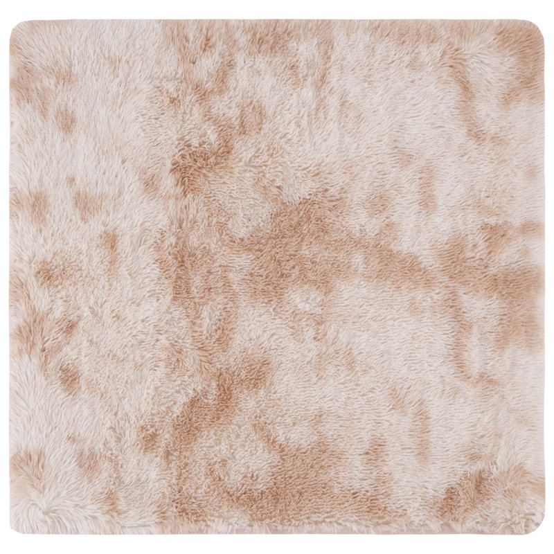 Tapis à poil long abstrait Zarrius Performance, Carré 4 pi